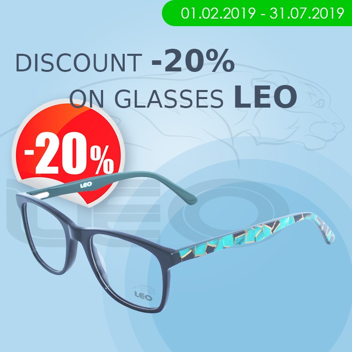 Sale on the glass Leo -20%
